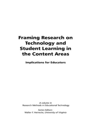 cover image of Framing Research on Technology and Student Learning in the Content Areas
